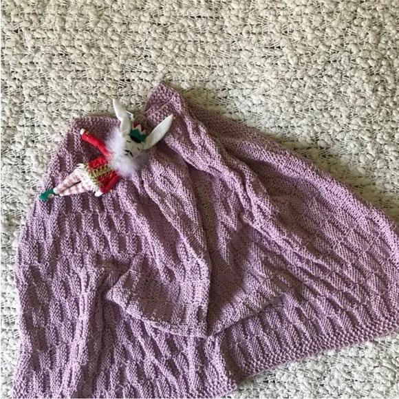 New Hand Knitted Pink Soft Cotton Baby Girl Blanket - Picture 7 of 8